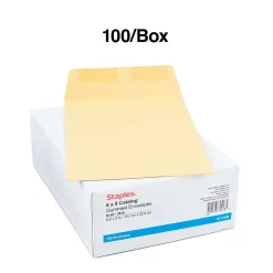 Staples Gummed Kraft Catalog Envelopes, 6