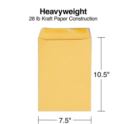 Staples Gummed Kraft Catalog Envelopes, 7.5