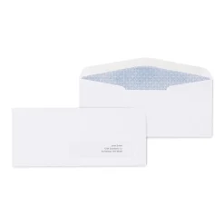 Staples Gummed Security Tinted #10 Window Envelope, 4 1/8" x 9 1/2", White Wove, 500/Box (19806/572043)