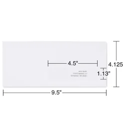 Staples Gummed Security Tinted #10 Window Envelope, 4 1/8