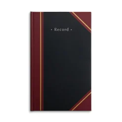 Staples Hard Journal, 7.25"W x 11.75"H, Black/Burgundy (217687)