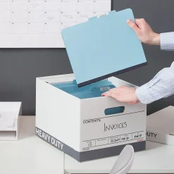 Staples Heavy Duty File Box, Lift Off Lid, Letter/Legal, White (50142)