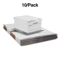 Staples Heavy Duty File Box, Lift Off Lid, Letter/Legal, White (50142)