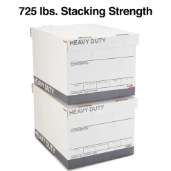 Staples Heavy Duty File Box, Lift Off Lid, Letter/Legal, White/Gray, 12/Carton (TR59219)