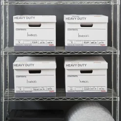 Staples Heavy Duty File Box, Lift Off Lid, Letter/Legal, White/Gray, 12/Carton (TR59219)