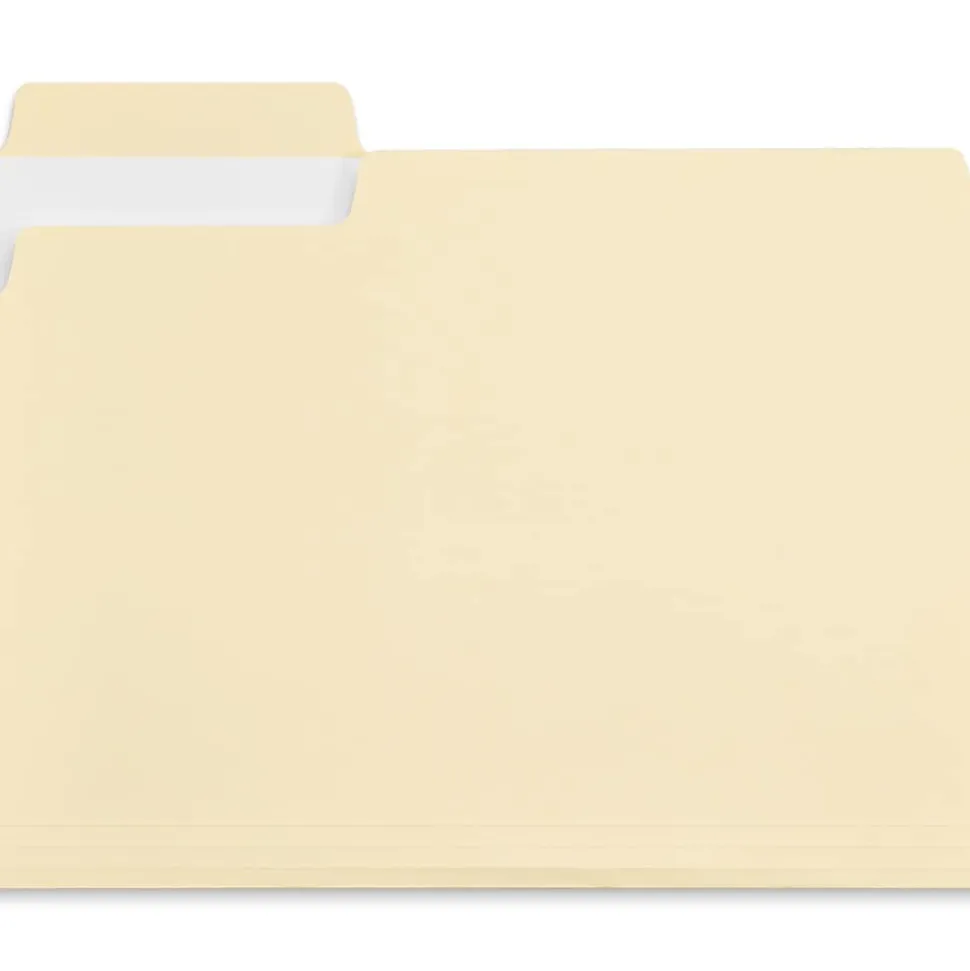 Staples Heavy Duty File Folder, 1/3-Cut Tab, Letter Size, Manila, 50/Box (ST62566)