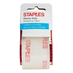 Staples Heavy-Duty Packing Tape, 1.88"W x 21.8 Yards, Clear (52195)