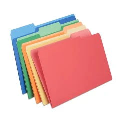 Staples Heavyweight File Folders, 1/3-Cut Tab, Legal Size, Assorted Colors, 50/Box (ST18366-CC)