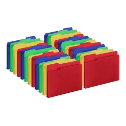 Staples Heavyweight Reinforced File Folders, 1/3-Cut Tab, Letter Size, Assorted Colors, 24/Pack (TR10741-CC)