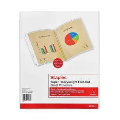 Staples Heavyweight Sheet Protectors, 11" x 17", Clear, 5/Pack (15937-CC)