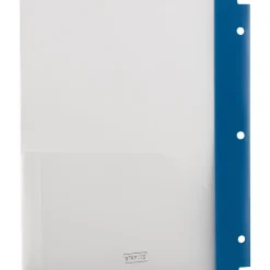 Staples 3-Hole Punched 2-Pocket Portfolio Folder, Frosted Navy (26176)