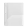 Staples 3-Hole Punched 2-Pocket Plastic Presentation Folder with Fasteners, Clear (ST26387-CC)