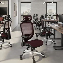Staples Hyken Ergonomic Mesh Swivel Task Chair, Maroon (UN59462)
