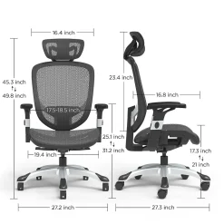 Staples Hyken Ergonomic Mesh Swivel Task Chair, Black (UN59460)