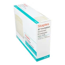 Staples Invitation Envelope, Ivory, 50/Box (51491-US)
