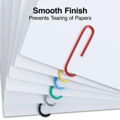 Staples Jumbo Paper Clips, Assorted Colors, 500 Clips/Pack (ST40653/40653)