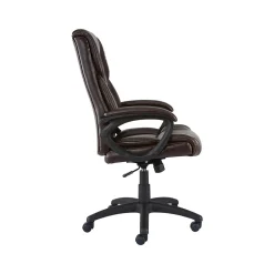 Staples Kelburne Luxura Ergonomic Faux Leather Swivel Executive Chair, Brown (58227-CC)