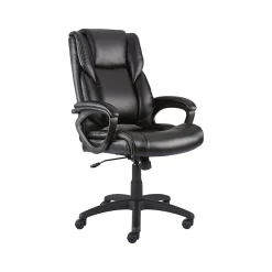 Staples Kelburne Luxura Ergonomic Faux Leather Swivel Executive Chair, Black (58226-CC)