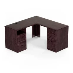 Staples Kendall Park 58.8"W L-Shaped Desk, Cherry (52493)