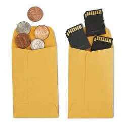 Staples Kraft #1 Coin Envelopes, 2 1/4" x 3 1/2", Brown, 500/Box (ST19848-CC)