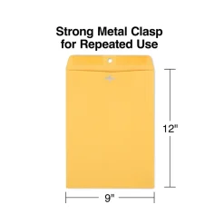 Staples Kraft Clasp & Moistenable Glue Catalog Envelopes, 9" x 12", Brown, 100/Box (ST187021-CC)