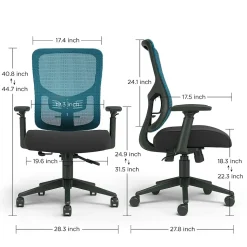 Staples Kroy Ergonomic Fabric Swivel Task Chair, Blue (UN59458)