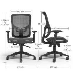 Staples Kroy Ergonomic Mesh Swivel Task Chair, Black (UN59456)