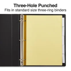 Staples Large Tab Insertable Paper Dividers, Clear 5 Tab, Buff (13486/11110)