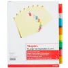 Staples Large Tab Insertable Paper Divider, 8 Tabs, Buff with Assorted-Color Tabs, 1 Set (13487/11111)