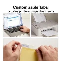 Staples Large Tab Insertable Paper Divider, 8 Tabs, Buff with Clear Tabs, 1 Set (18934/11112)