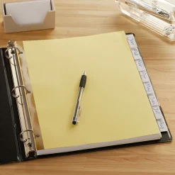 Staples Large Tab Insertable Paper Divider, 8 Tabs, Buff with Clear Tabs, 1 Set (18934/11112)