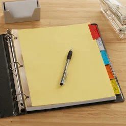 Staples Large Tab Insertable Dividers, 5-Tab, Assorted Colors, 4/Pack (13515/14481)