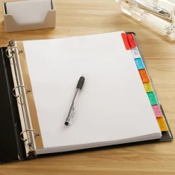 Staples Large Tab Insertable Dividers, 8-Tab, Assorted Colors (13492/11123)