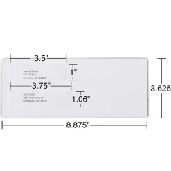 Staples Laser Check Size Gummed Security Tinted Business Envelopes, 3 5/8
