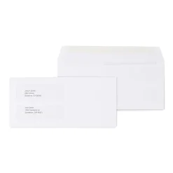 Staples Laser Forms Double Window Envelopes, Wove White, 500/Box (ST473949-CC)
