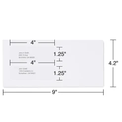 Staples Laser Forms Double Window Envelopes, Wove White, 500/Box (ST473949-CC)