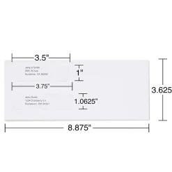 Staples Laser Security Tinted #9 Double Window Envelopes, 3 5/8