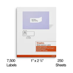 Staples Laser/Inkjet Address Labels, 1