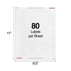 Staples Laser/Inkjet Address Labels, 1/2