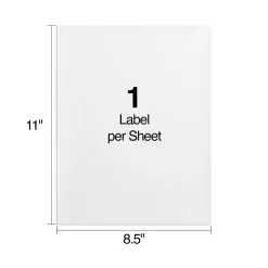 Staples Laser/Inkjet Shipping Labels, 8 1/2" x 11", White, 1 Label/Sheet, 100 Sheets/Box (18062/SIWO150)