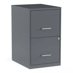 Staples Light Duty 2-Drawer Mobile Vertical File Cabinet, Letter Size, Lockable, 24.1"H x 14.3"W x 18"D, Charcoal (ST52143-CC)