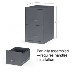Staples Light Duty 2-Drawer Mobile Vertical File Cabinet, Letter Size, Lockable, 24.1