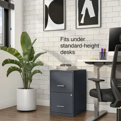 Staples Light Duty 2-Drawer Mobile Vertical File Cabinet, Letter Size, Lockable, 24.1