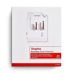 Staples Lightweight Sheet Protector, 8.5" x 11", Clear, 200/Box (10522-CC)
