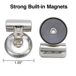 Staples Magnetic Bulldog Clips, 1.25"W, Metallic, 18/Pack (17694)