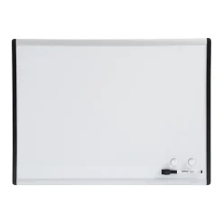 Staples Magnetic Steel Dry-Erase Whiteboard, Silver/Black, 1.5' x 2' (52484/28213)