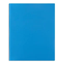 Staples Matte 2-Pocket Plastic Portfolio Folder with Fasteners, Blue (ST55477-CC)