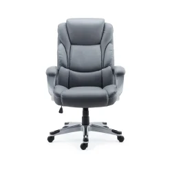 Staples Mcallum Ergonomic Bonded Leather Swivel Manager Chair, Gray (51474)
