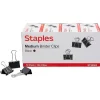Staples Medium Binder Clips, 0.63" Capacity, Black, 144 Clips/Pack (ST32003/32003)