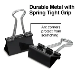 Staples Medium Binder Clips, 0.63" Capacity, Black, 24 Clips/Pack (ST10668/10668)